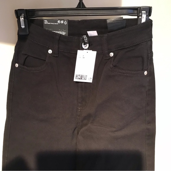 H&M Divided High Rise Wide Leg Black Jeans NWT - Picture 7 of 16